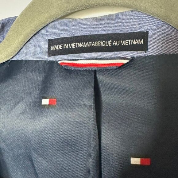 Tommy Hilfiger Mens Blazer Sportcoat Blue Cotton Blend  Two Button Office Work - Picture 6 of 9